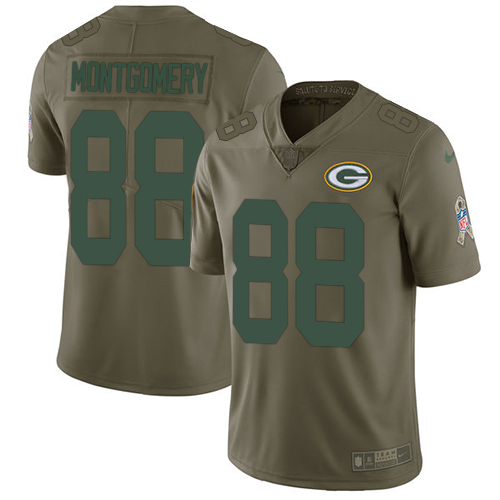 Nike Packers #88 Ty Montgomery Olive Men's Stitched NFL Limited Salute To Service Jersey - Click Image to Close